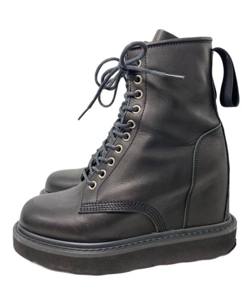 LIMI feu（リミフゥ）LIMI feu (リミフゥ) レースアップインヒールブーツ ブラック サイズ:Mの古着・服飾アイテム