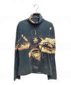Jean Paul GAULTIERジャンポールゴルチェ）の古着「Biker Print High Neck Cut And Sew （バイカープリントハイネックカットソー）」｜ブラック