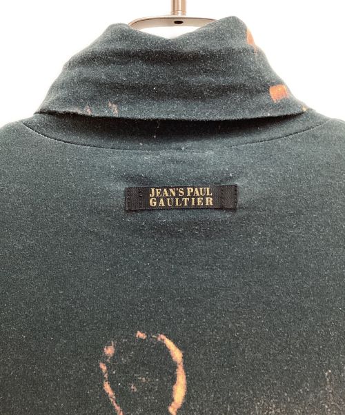 Jean Paul GAULTIER（ジャンポールゴルチェ）Jean Paul GAULTIER (ジャンポールゴルチェ) Biker Print High Neck Cut And Sew （バイカープリントハイネックカットソー） ブラック サイズ:48の古着・服飾アイテム