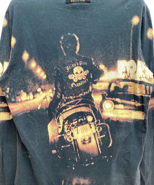Jean Paul GAULTIER（ジャンポールゴルチェ）Jean Paul GAULTIER (ジャンポールゴルチェ) Biker Print High Neck Cut And Sew （バイカープリントハイネックカットソー） ブラック サイズ:48の古着・服飾アイテム