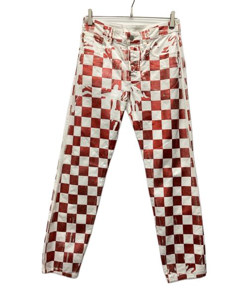 MM6 Maison Margiela（エムエムシックスメゾンマルジェラ）MM6 Maison Margiela (エムエムシックス メゾンマルジェラ) 総柄パンツ レッド サイズ:40の古着・服飾アイテム