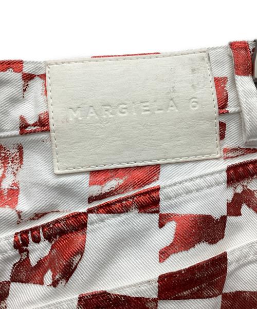 MM6 Maison Margiela（エムエムシックスメゾンマルジェラ）MM6 Maison Margiela (エムエムシックス メゾンマルジェラ) 総柄パンツ レッド サイズ:40の古着・服飾アイテム