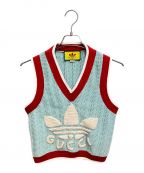 GUCCI×adidasグッチ×アディダス）の古着「ニットベスト」｜ブルー