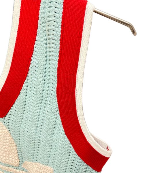 GUCCI（グッチ）GUCCI (グッチ) adidas (アディダス) ニットベスト ブルー サイズ:Sの古着・服飾アイテム
