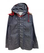 TAKAHIROMIYASHITA TheSoloIst.×Charles Petersonタカヒロミヤシタ ザソロイスト×チャールズ・ピーターソン）の古着「wrapped collar coverall jacket」｜インディゴ