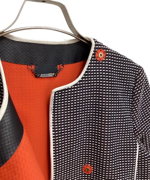 FENDI（フェンディ）FENDI (フェンディ) collarless jacket（ノーカラージャケット） ブラック サイズ:40の古着・服飾アイテム