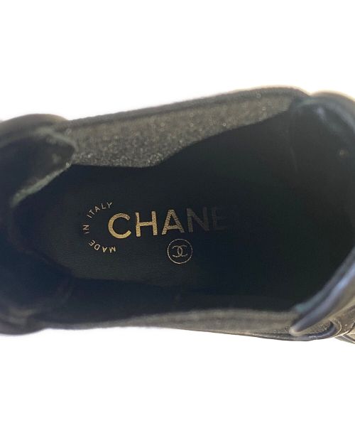 CHANEL（シャネル）CHANEL (シャネル) サイドゴアブーツ ブラック サイズ:36 1/2の古着・服飾アイテム