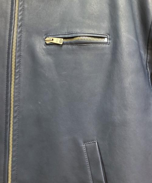 PRADA（プラダ）PRADA (プラダ) ナッパレザー ブルゾンレザージャケット ブルー サイズ:50の古着・服飾アイテム