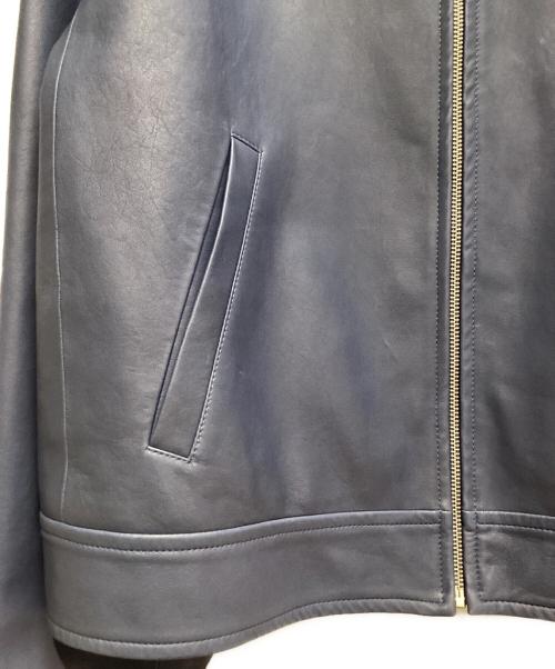 PRADA（プラダ）PRADA (プラダ) ナッパレザー ブルゾンレザージャケット ブルー サイズ:50の古着・服飾アイテム
