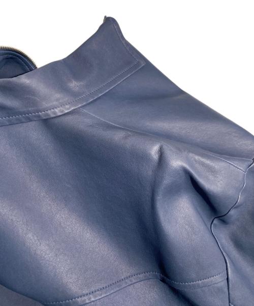 PRADA（プラダ）PRADA (プラダ) ナッパレザー ブルゾンレザージャケット ブルー サイズ:50の古着・服飾アイテム
