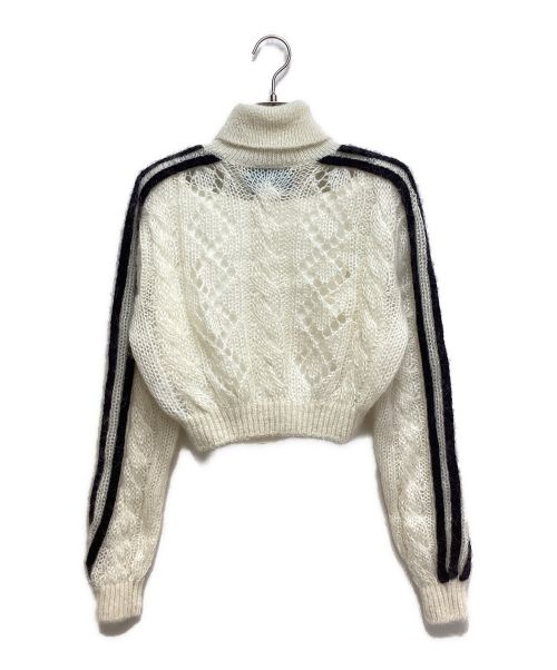 GUCCI×adidas（グッチ×アディダス）GUCCI×adidas (グッチ×アディダス) シルク×アセテート タートルネックニット ホワイト サイズ:Sの古着・服飾アイテム