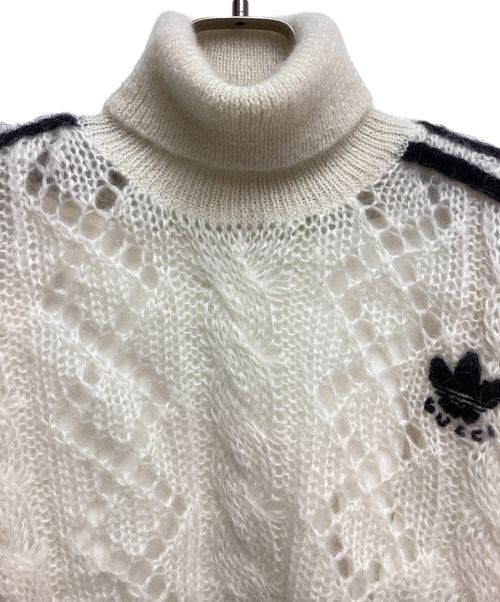 GUCCI×adidas（グッチ×アディダス）GUCCI×adidas (グッチ×アディダス) シルク×アセテート タートルネックニット ホワイト サイズ:Sの古着・服飾アイテム