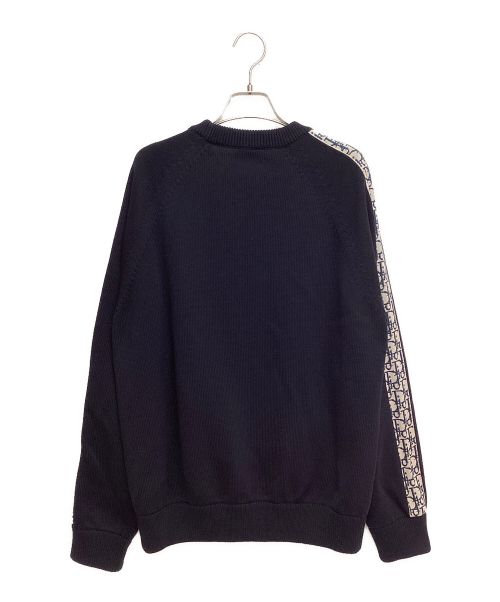 Christian Dior（クリスチャン ディオール）Christian Dior (クリスチャン ディオール) OBLIQUE crew neck knit（オブリーククルーネックニット） ブラック サイズ:XLの古着・服飾アイテム