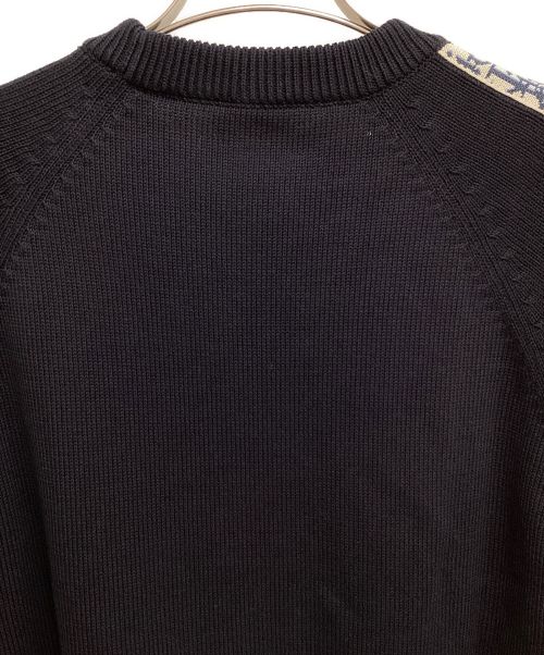 Christian Dior（クリスチャン ディオール）Christian Dior (クリスチャン ディオール) OBLIQUE crew neck knit（オブリーククルーネックニット） ブラック サイズ:XLの古着・服飾アイテム