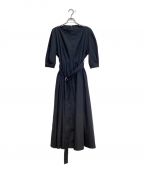 Y's….ワイズビー）の古着「SUPIMA COTTON BELTED DRESS (スーピマコットンベルテッドドレス)」｜ブラック