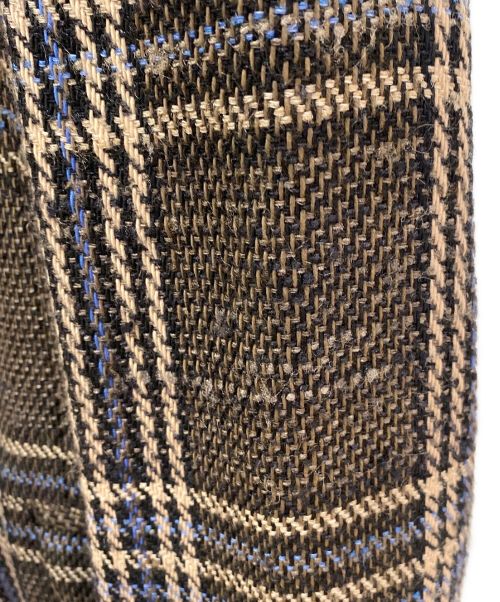 Yohji Yamamoto pour homme（ヨウジヤマモト プールオム）Yohji Yamamoto pour homme (ヨウジヤマモト プールオム) INDIAN PLAID PEAK LAPEL JACKET ブラウン×ブルー サイズ:2の古着・服飾アイテム