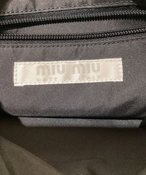 MIU MIU（ミュウミュウ）MIU MIU (ミュウミュウ) レザートートバッグ ブラックの古着・服飾アイテム