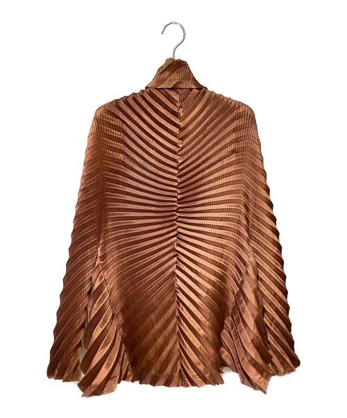 ISSEY MIYAKE（イッセイミヤケ）ISSEY MIYAKE (イッセイミヤケ) Pleats Transformable Jacket（プリーツ変形カーディガン） ブラウン サイズ:2の古着・服飾アイテム