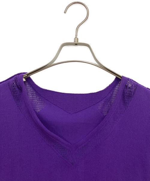 ISSEY MIYAKE（イッセイミヤケ）ISSEY MIYAKE (イッセイミヤケ) ノースリーブニットカットソー パープル サイズ:2の古着・服飾アイテム