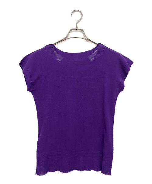 ISSEY MIYAKE（イッセイミヤケ）ISSEY MIYAKE (イッセイミヤケ) ノースリーブニットカットソー パープル サイズ:2の古着・服飾アイテム