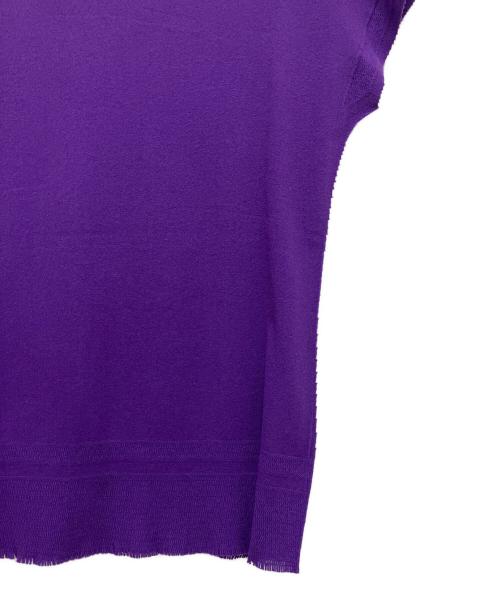 ISSEY MIYAKE（イッセイミヤケ）ISSEY MIYAKE (イッセイミヤケ) ノースリーブニットカットソー パープル サイズ:2の古着・服飾アイテム