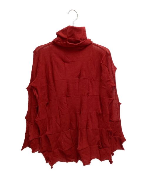 ISSEY MIYAKE（イッセイミヤケ）ISSEY MIYAKE (イッセイミヤケ) High neck knit（ハイネックニット） レッド サイズ:2の古着・服飾アイテム