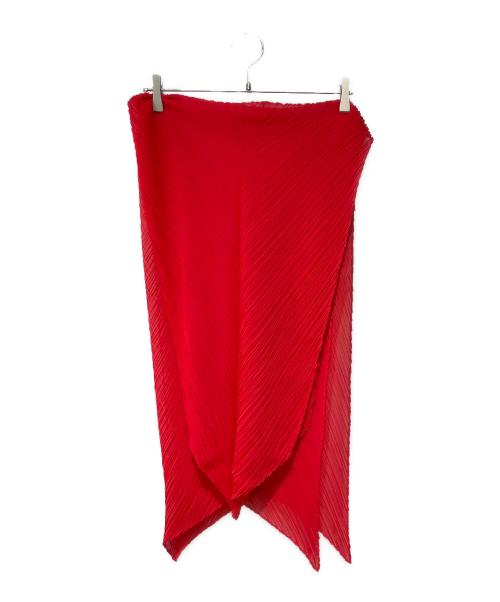 PLEATS PLEASE（プリーツプリーズ）PLEATS PLEASE (プリーツプリーズ) プリーツストール レッドの古着・服飾アイテム