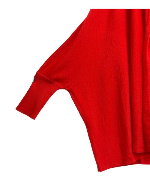 ISSEY MIYAKE（イッセイミヤケ）ISSEY MIYAKE (イッセイミヤケ) ドルマンカーディガン レッド サイズ:2の古着・服飾アイテム