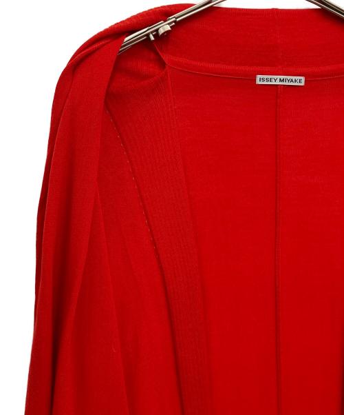 ISSEY MIYAKE（イッセイミヤケ）ISSEY MIYAKE (イッセイミヤケ) ドルマンカーディガン レッド サイズ:2の古着・服飾アイテム