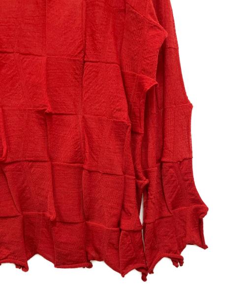 ISSEY MIYAKE（イッセイミヤケ）ISSEY MIYAKE (イッセイミヤケ) デザインタートルネックニット レッド サイズ:2の古着・服飾アイテム