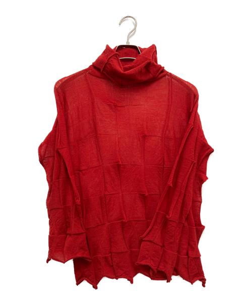 ISSEY MIYAKE（イッセイミヤケ）ISSEY MIYAKE (イッセイミヤケ) デザインタートルネックニット レッド サイズ:2の古着・服飾アイテム