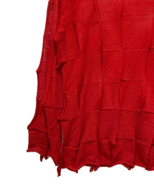 ISSEY MIYAKE（イッセイミヤケ）ISSEY MIYAKE (イッセイミヤケ) デザインタートルネックニット レッド サイズ:2の古着・服飾アイテム