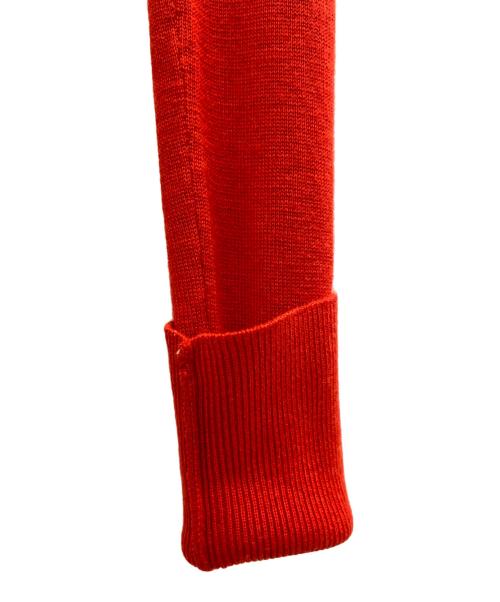 ALEXANDER McQUEEN（アレキサンダーマックイーン）ALEXANDER McQUEEN (アレキサンダーマックイーン) ベKルトデザインロングカーディガン レッド サイズ:38の古着・服飾アイテム