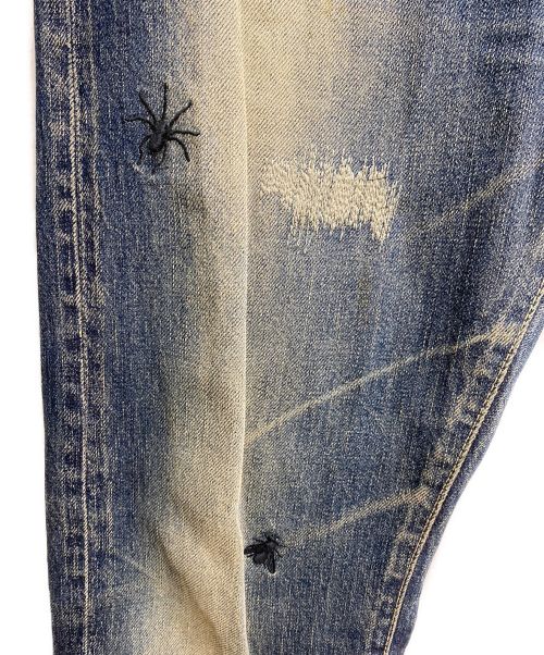 UNDERCOVERISM（アンダーカバーイズム）UNDERCOVERISM (アンダーカバーイズム) 蝿・蜘蛛刺繍デニムパンツ/06AW GURUGURU期/Archive ネイビー サイズ:2の古着・服飾アイテム