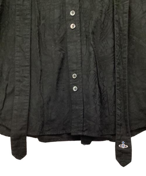 Vivienne Westwood（ヴィヴィアンウエストウッド）Vivienne Westwood (ヴィヴィアンウエストウッド) オーブ総柄サスペンダーシャツ ブラック サイズ:44の古着・服飾アイテム