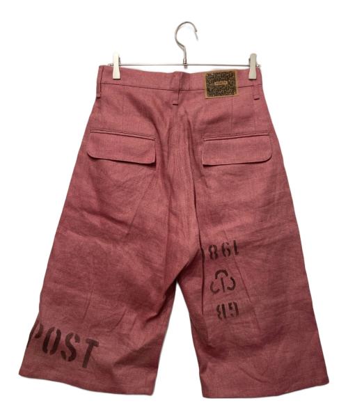 NEMETH（ネメス）Nemeth (ネメス) プリントリネンクロップドパンツ ピンク サイズ:Sの古着・服飾アイテム