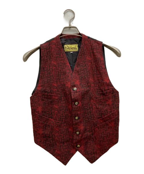 NEMETH（ネメス）NEMETH (ネメス) ロープ柄リネンベスト レッド サイズ:Sの古着・服飾アイテム