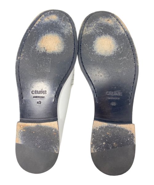 CELINE（セリーヌ）CELINE (セリーヌ) ロゴビットローファー ホワイト サイズ:43の古着・服飾アイテム