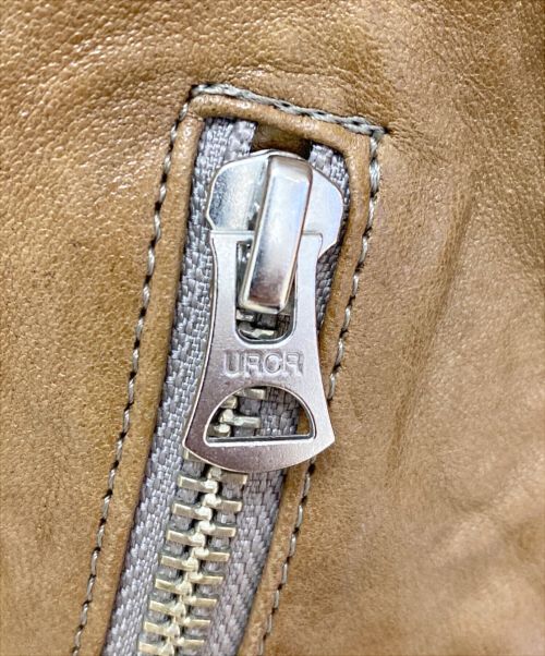 UNDERCOVERISM（アンダーカバーイズム）UNDERCOVERISM (アンダーカバーイズム) one off Remake Leather Hoodie (リメイクレザーフーディー) ブラウン サイズ:SIZE 3の古着・服飾アイテム