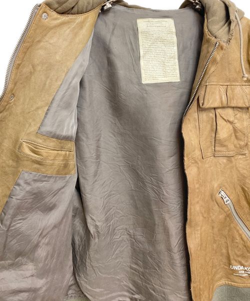 UNDERCOVERISM（アンダーカバーイズム）UNDERCOVERISM (アンダーカバーイズム) one off Remake Leather Hoodie (リメイクレザーフーディー) ブラウン サイズ:SIZE 3の古着・服飾アイテム