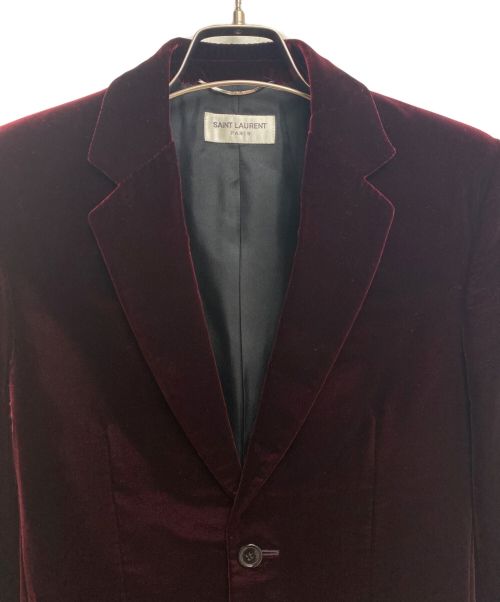 Saint Laurent Paris（サンローランパリ）Saint Laurent Paris (サンローランパリ) ベロアテーラードジャケット レッド サイズ:42の古着・服飾アイテム
