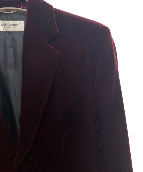 Saint Laurent Paris（サンローランパリ）Saint Laurent Paris (サンローランパリ) ベロアテーラードジャケット レッド サイズ:42の古着・服飾アイテム