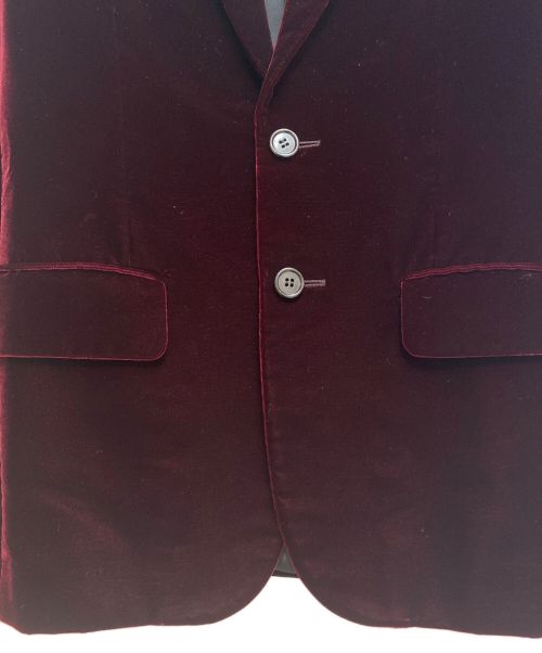 Saint Laurent Paris（サンローランパリ）Saint Laurent Paris (サンローランパリ) ベロアテーラードジャケット レッド サイズ:42の古着・服飾アイテム