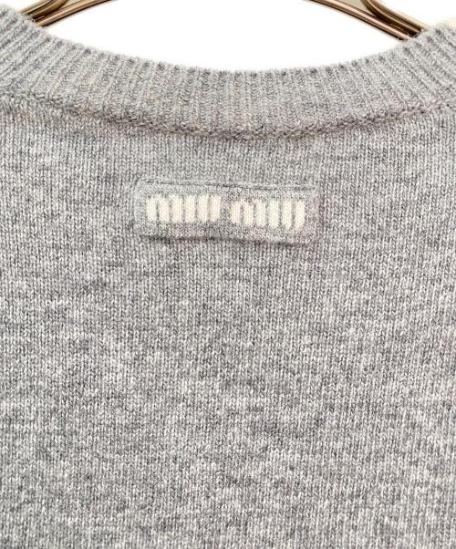 MIU MIU（ミュウミュウ）MIU MIU (ミュウミュウ) ショート丈ニット グレー サイズ:38の古着・服飾アイテム