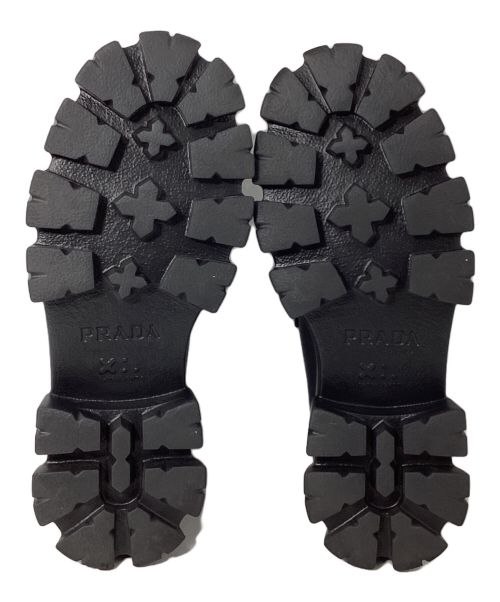PRADA（プラダ）PRADA (プラダ) Monolith Brushed Leather Loafers（モノリス ブラッシュドレザーローファー) ブラック サイズ:38の古着・服飾アイテム