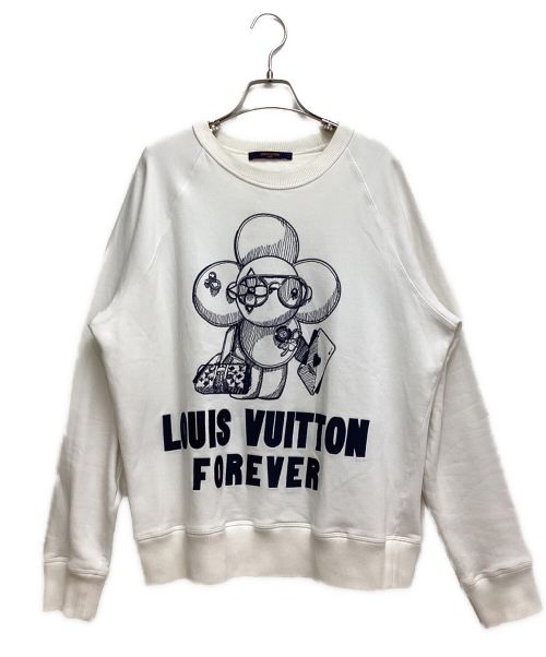 LOUIS VUITTON（ルイ ヴィトン）LOUIS VUITTON (ルイ ヴィトン) Vivienne embroidered crew neck sweat（ヴィヴィエンヌ刺繍クルーネックスウェット） ホワイト サイズ:Lの古着・服飾アイテム
