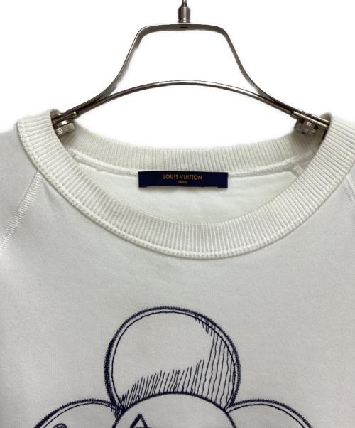 LOUIS VUITTON（ルイ ヴィトン）LOUIS VUITTON (ルイ ヴィトン) Vivienne embroidered crew neck sweat（ヴィヴィエンヌ刺繍クルーネックスウェット） ホワイト サイズ:Lの古着・服飾アイテム