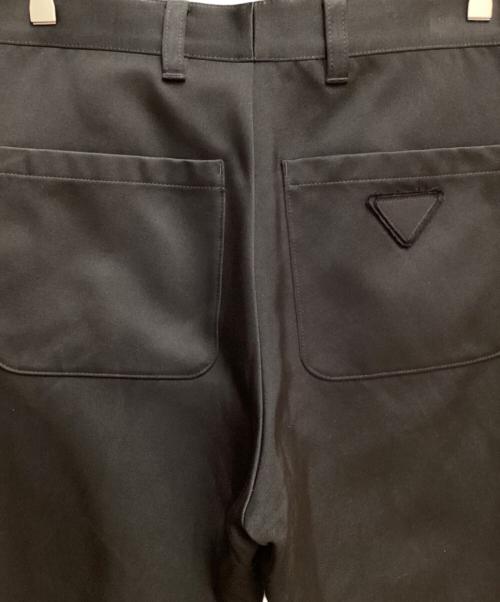 PRADA（プラダ）PRADA (プラダ) Cotton x silk slacks （コットン×シルクスラックス） ブラック サイズ:48の古着・服飾アイテム