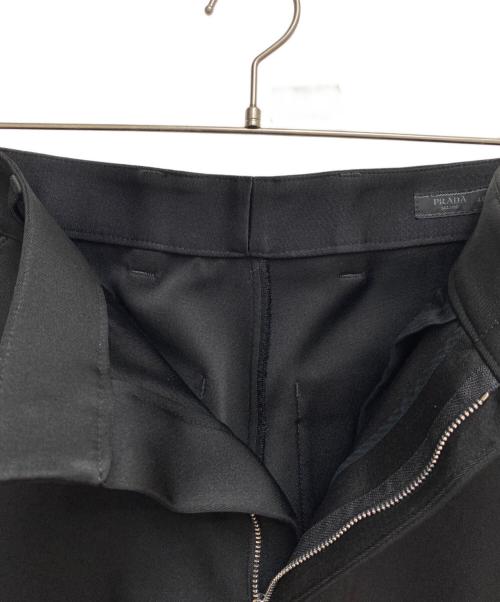 PRADA（プラダ）PRADA (プラダ) Cotton x silk slacks （コットン×シルクスラックス） ブラック サイズ:48の古着・服飾アイテム