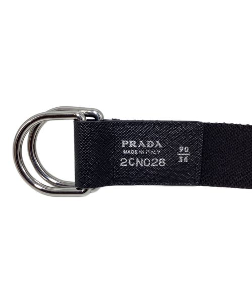 PRADA（プラダ）PRADA (プラダ) ウーブン Re-Nylon ベルト ブラック サイズ:90/36の古着・服飾アイテム